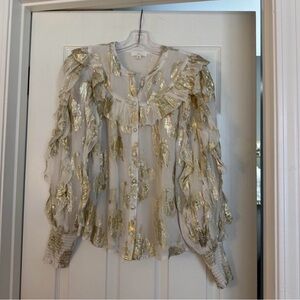 Elegant Gold and Cream Women's Top